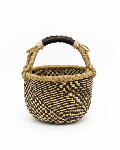 Big Blue Moma: Round Small - Handwoven Baskets from Ghana