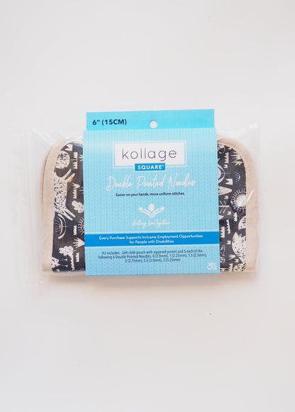 Kollage Square: Ergonomic Double Pointed Needle Set with Case