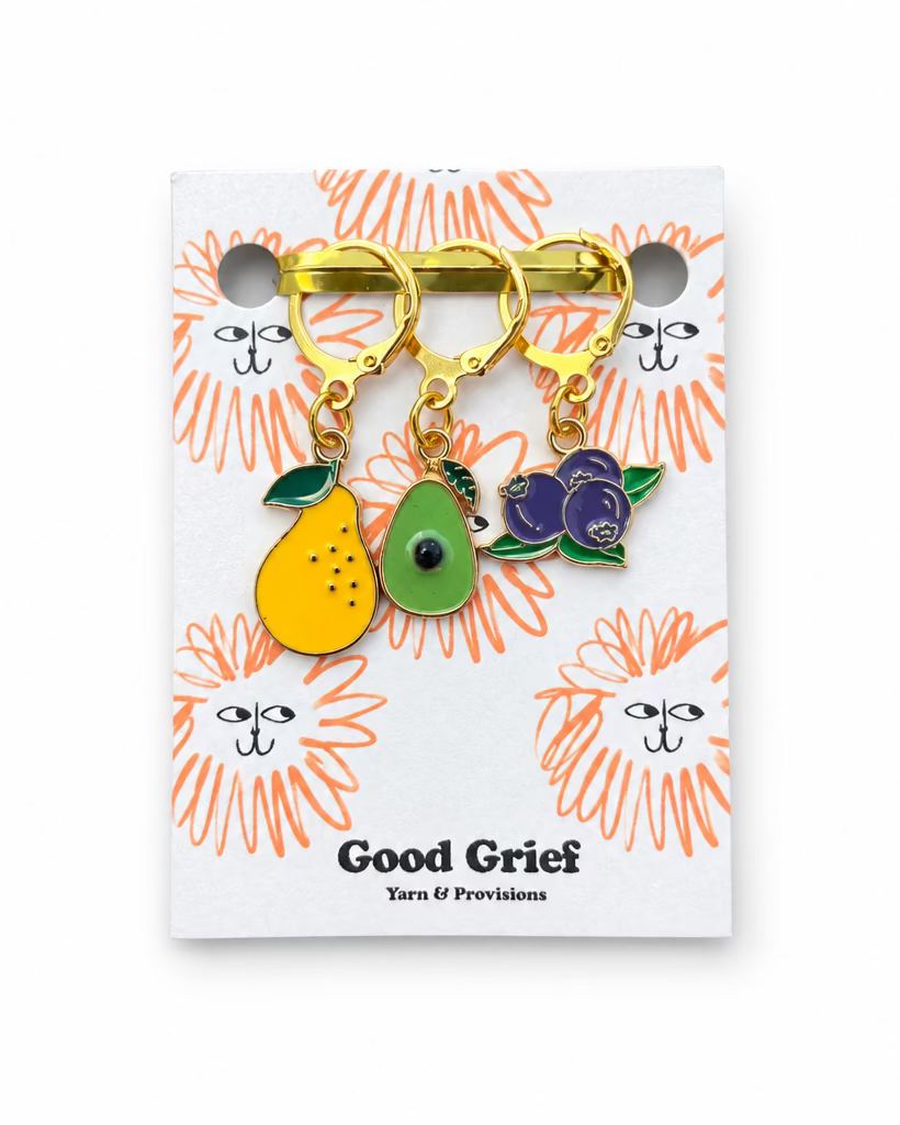 Good Grief Fruit Theme Stitch Markers (Set of 3)