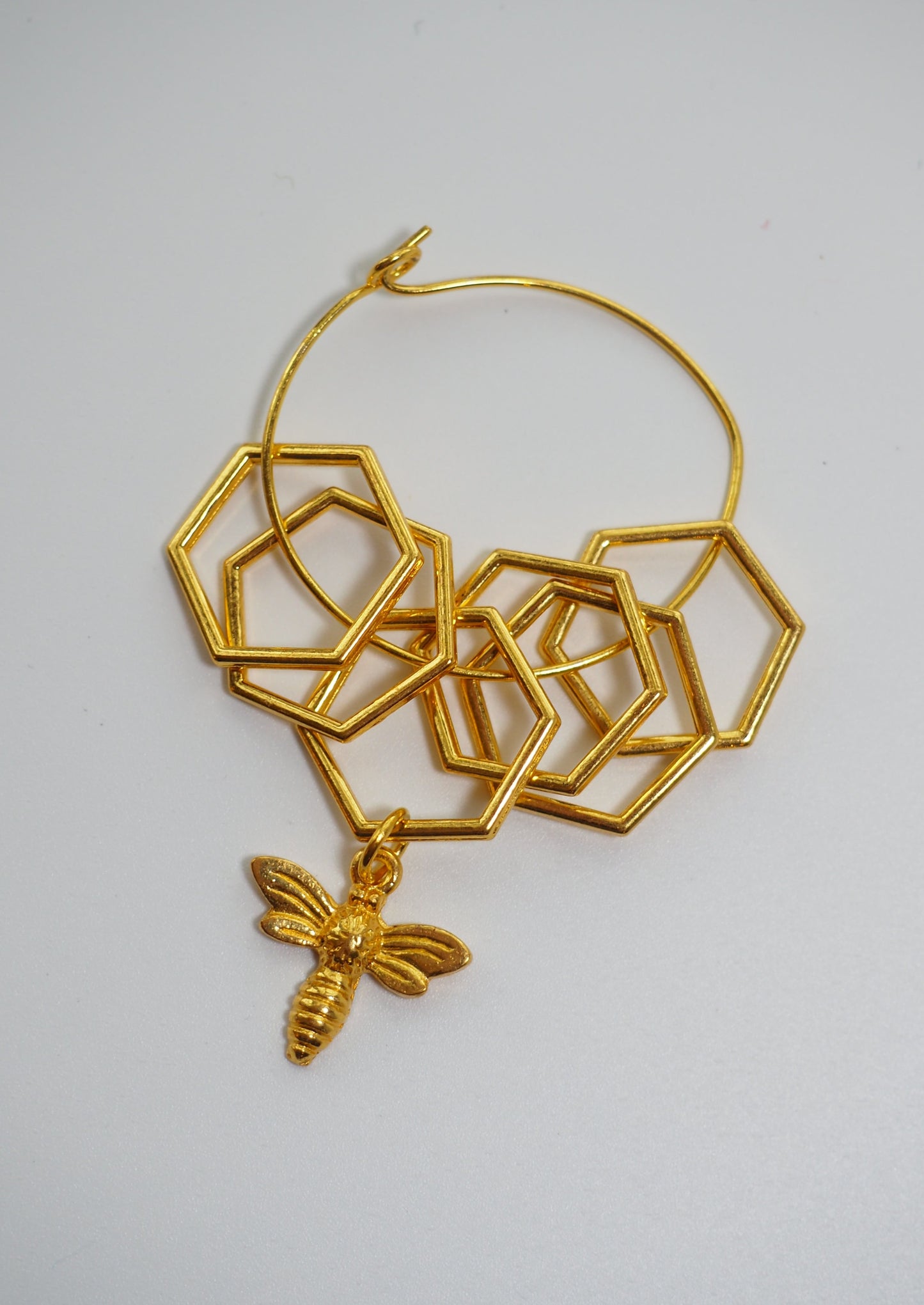 GG Hexagon Bee Pendants Knitting Stitch Markers - set of 6