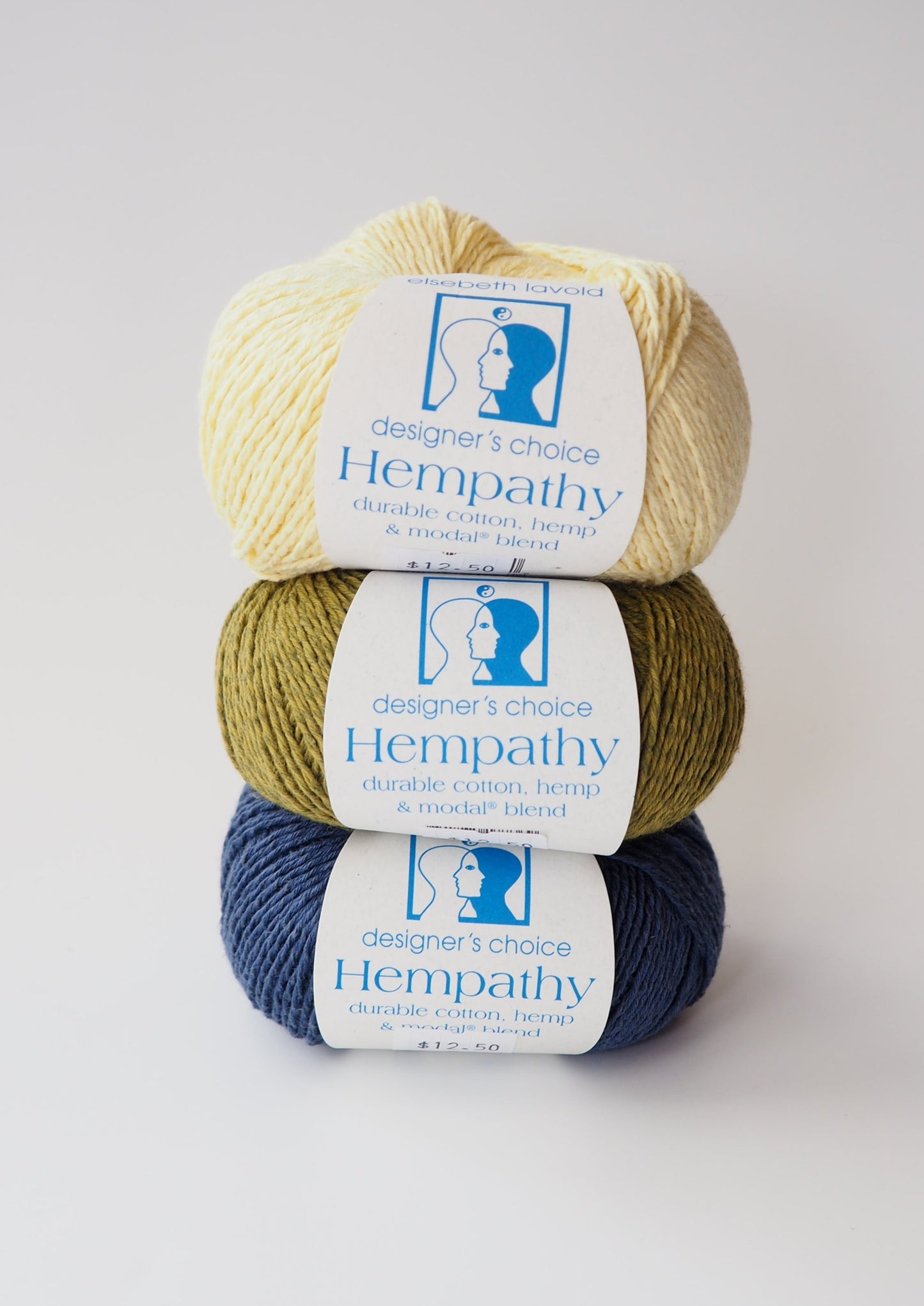 Image showcasing the Elsebeth Lavold Hempathy yarn. This sport weight blend of 41% Cotton, 34% Hemp, and 25% Modal is perfect for summer projects. Enjoy the lightweight and breathable nature of Hempathy, ideal for creating stylish garments and accessories.