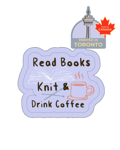 Good Grief "Read Books, Knit, & Drink Coffee" Sticker