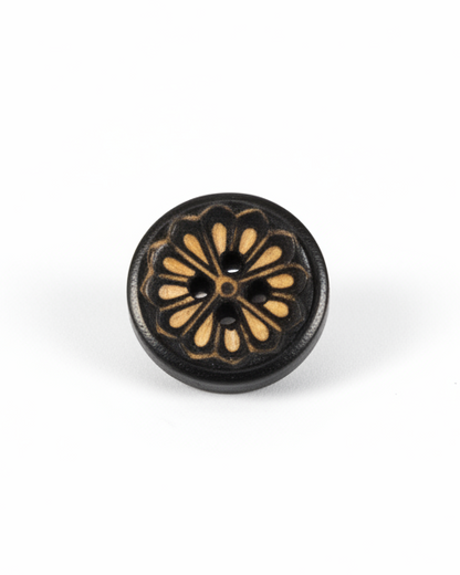 Retro Lotus Flower Wooden Buttons