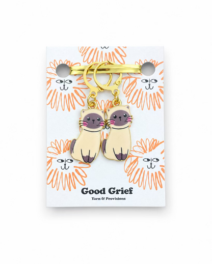 Good Grief Cat Stitch Markers (Set of 2)