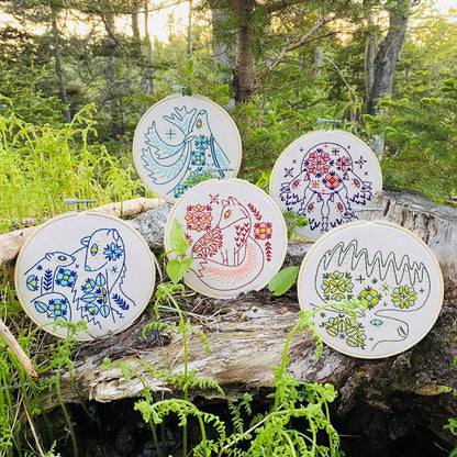Hook, Line & Tinker: Folk Fox Complete Embroidery Kit