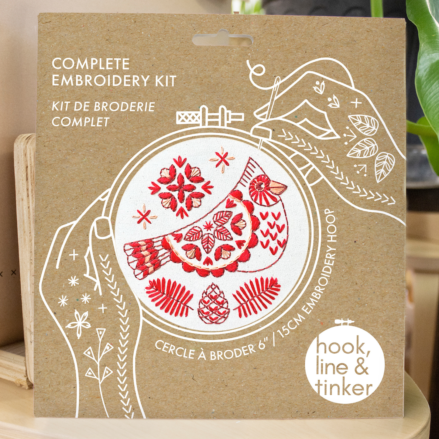 Hook, Line & Tinker: Cardinal Complete Embroidery Kit