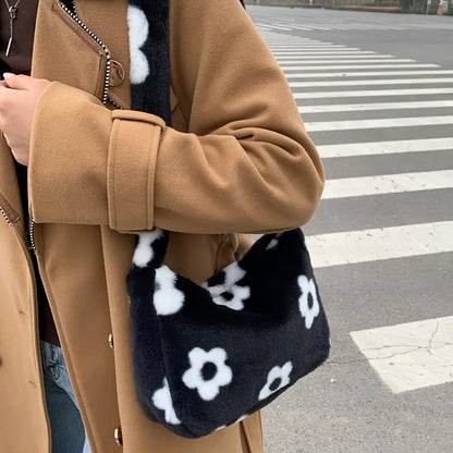 GG Plush Flower Shoulder Bag