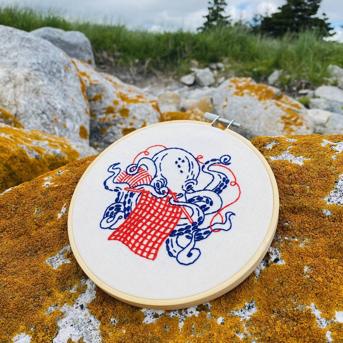 Hook, Line & Tinker: Octopus Knitting Complete Embroidery Kit
