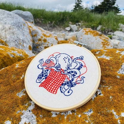 Hook, Line & Tinker: Octopus Knitting Complete Embroidery Kit