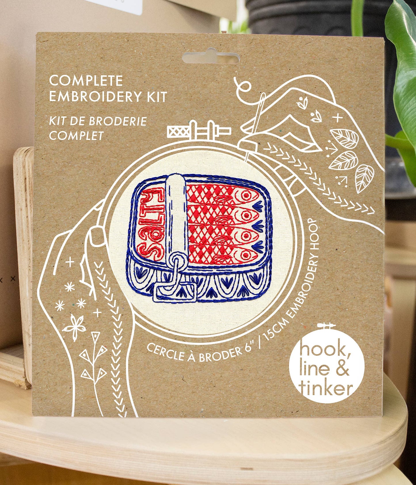 Hook, Line & Tinker: Sardines Complete Embroidery Kit