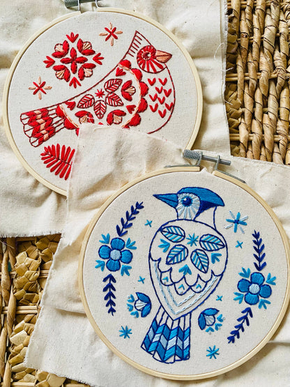 Hook, Line & Tinker: Blue Jay Complete Embroidery Kit