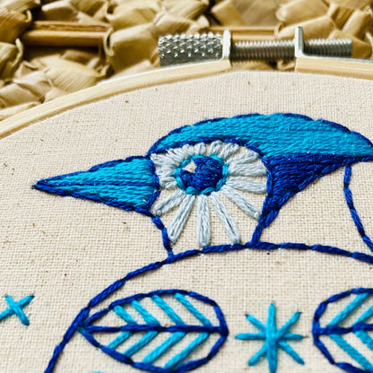Hook, Line & Tinker: Blue Jay Complete Embroidery Kit