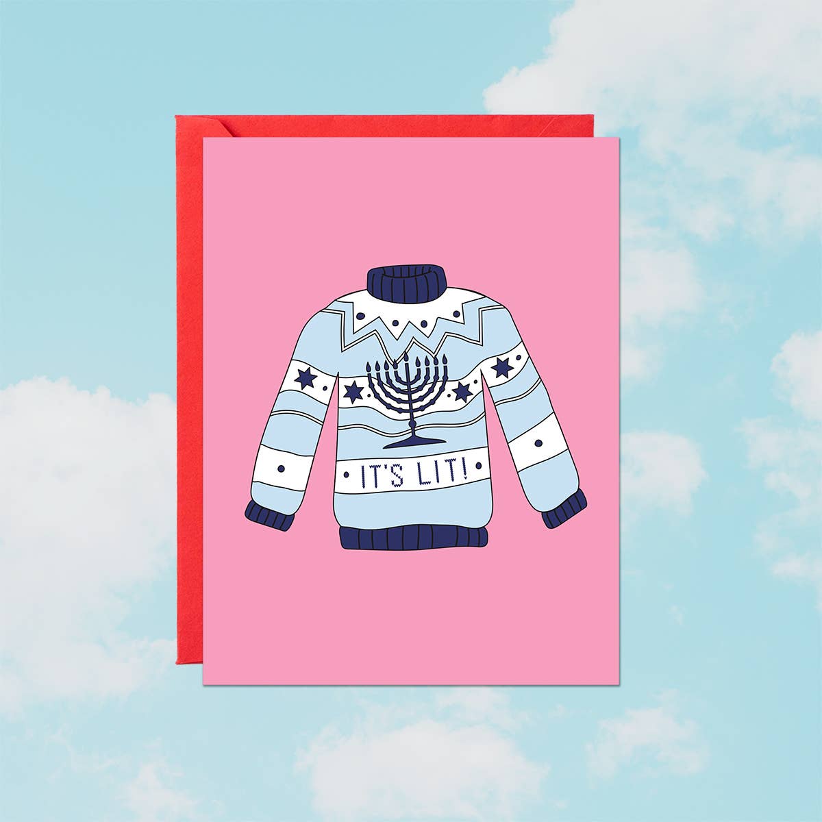 It's Lit Sweater | Hanukkah Card