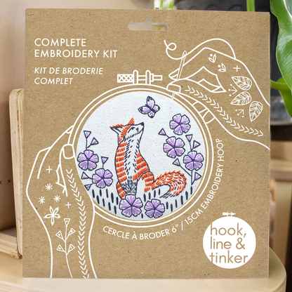 Hook, Line & Tinker: Fox in Phlox Complete Embroidery Kit