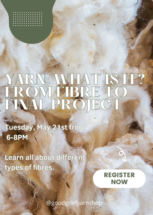 YARN: What Is It? - From Fibre to Final Project - A Workshop - Tues, May 21st from 6-8PM