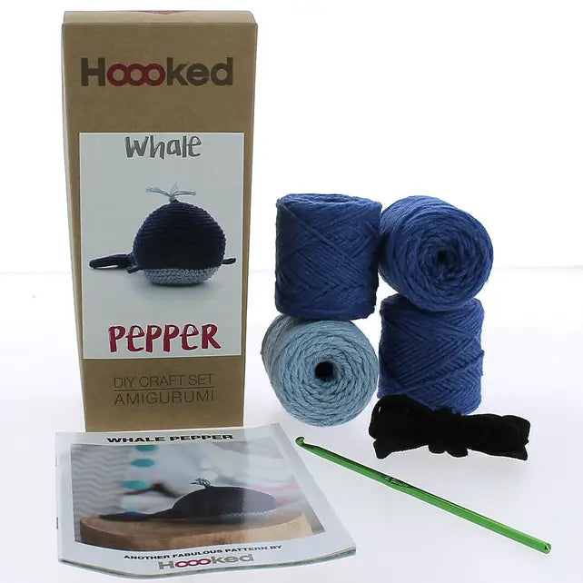 Hoooked: Pepper the Whale- DIY Crochet Kit