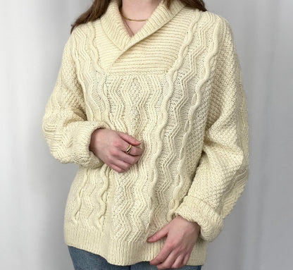 Vintage Aran Cableknit Wool Sweater *25% OFF*