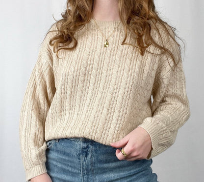 Vintage Cable-Knit Lightweight Sweater *25% OFF*