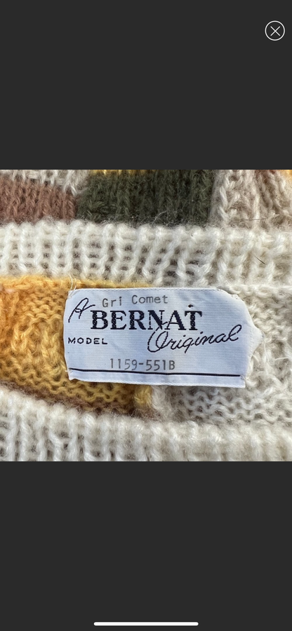 Suéter de punto acolchado de patchwork hecho a mano vintage *25% de descuento*